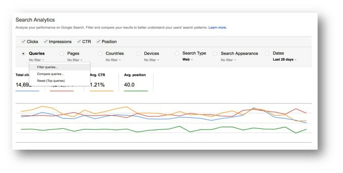 filtered results