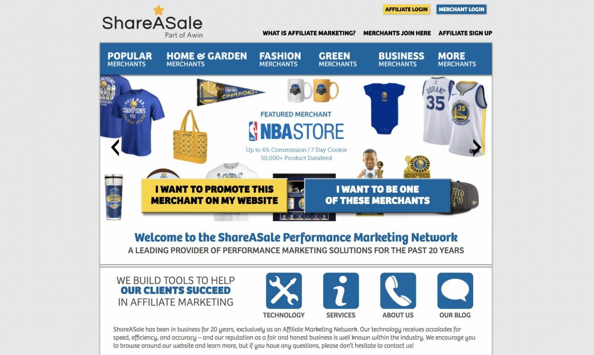 shareasale homepage for cb alternative