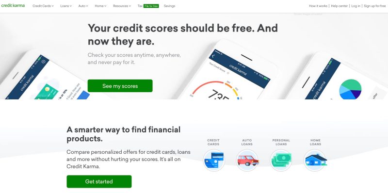 credit karma homepage screenshot