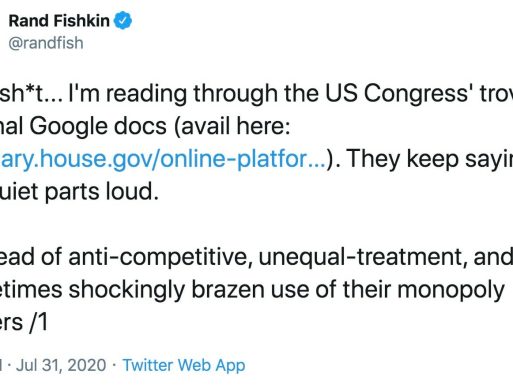 Rand Fishkin tweet on congress and google