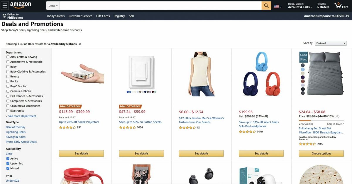 Amazon Homepage Snapshot