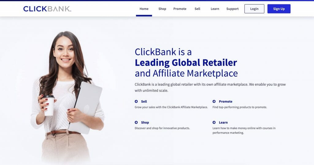 clickbank Homepage Snapshot