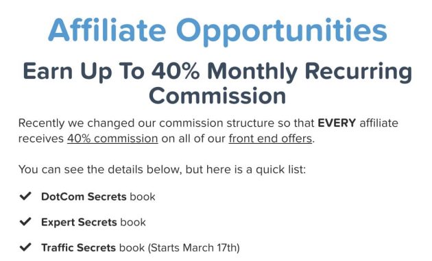 clickfunnels affiliate commission