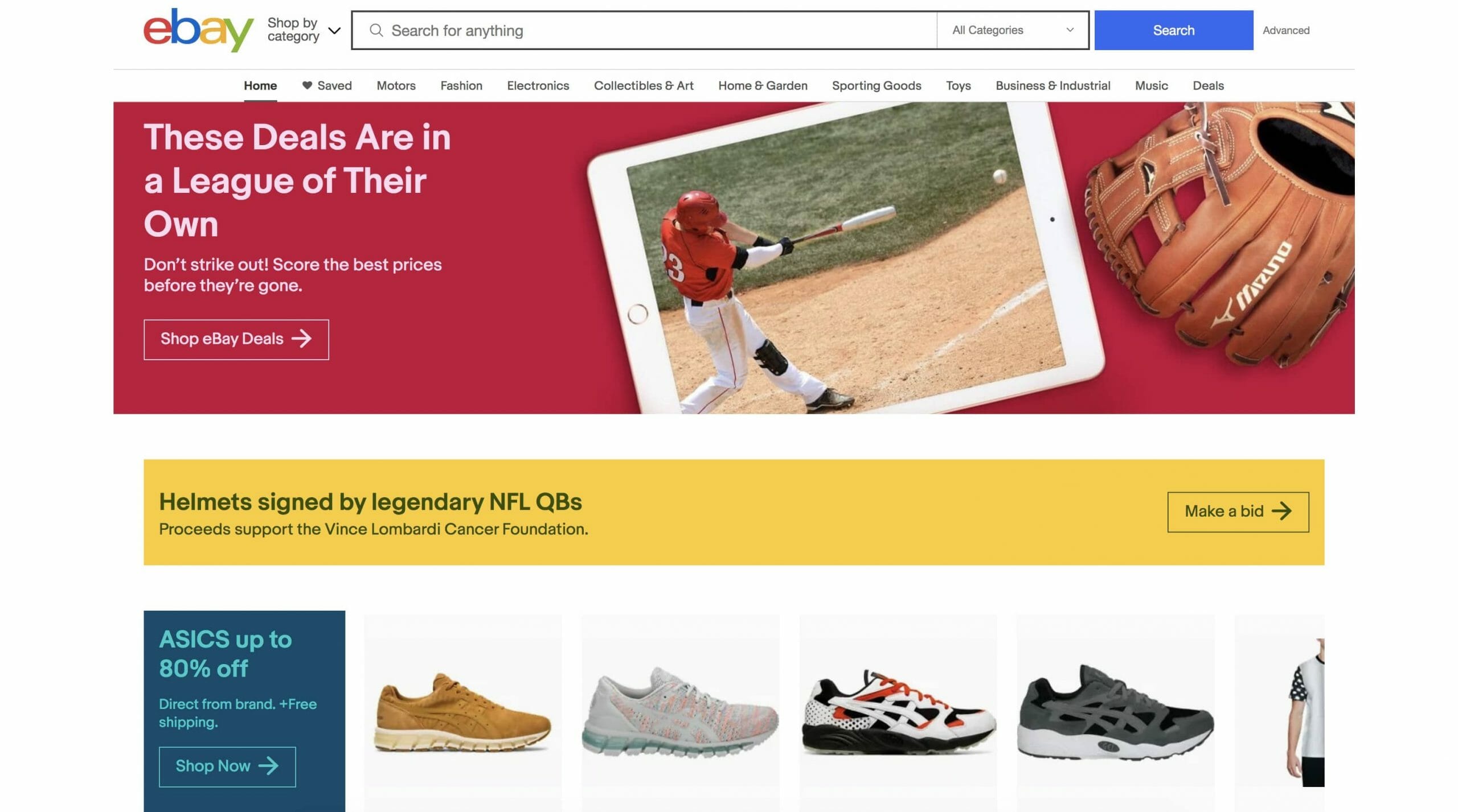 ebay Homepage Snapshot