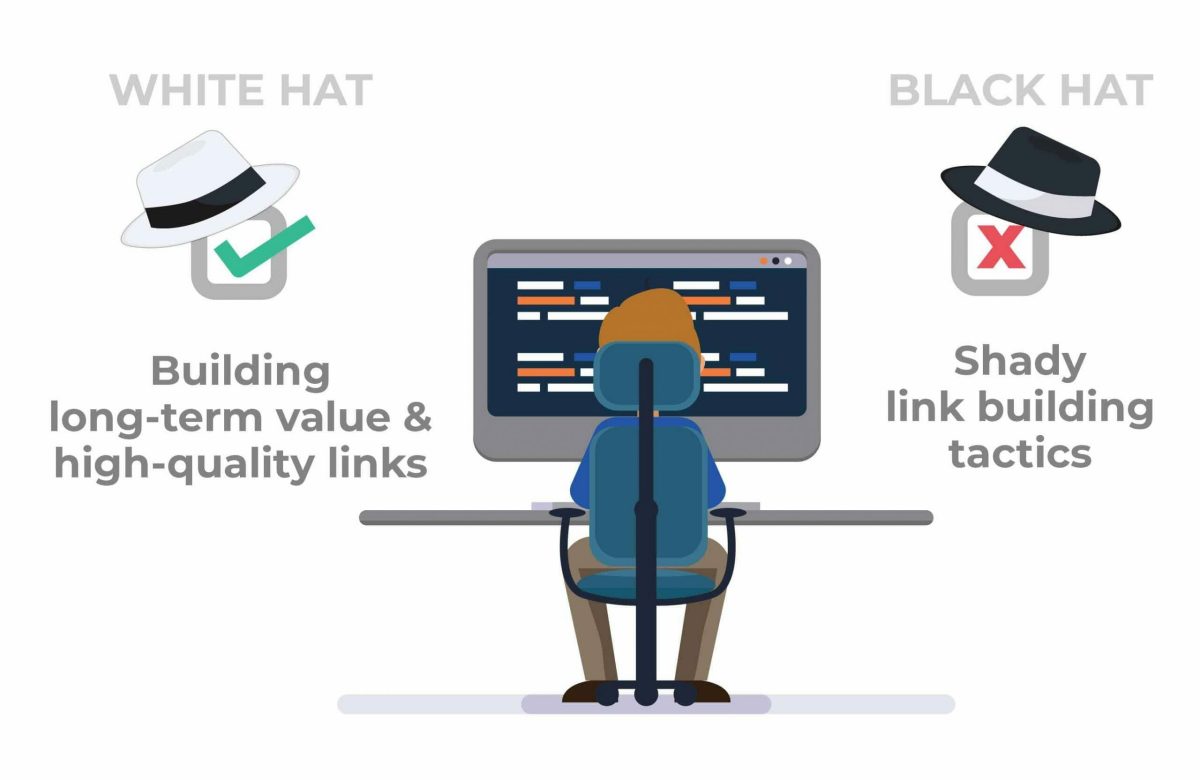 Black hat and white hat link building