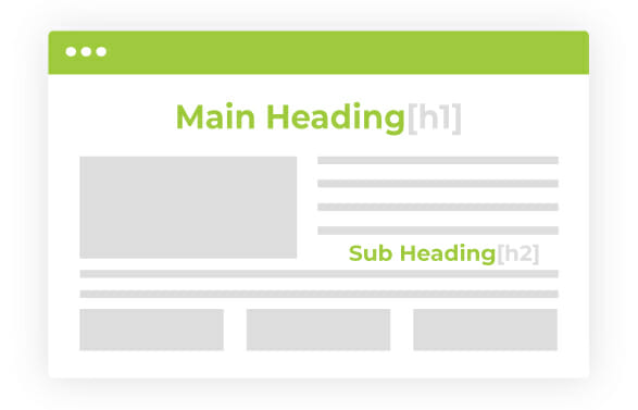 Main Heading and sub heading n content illustration