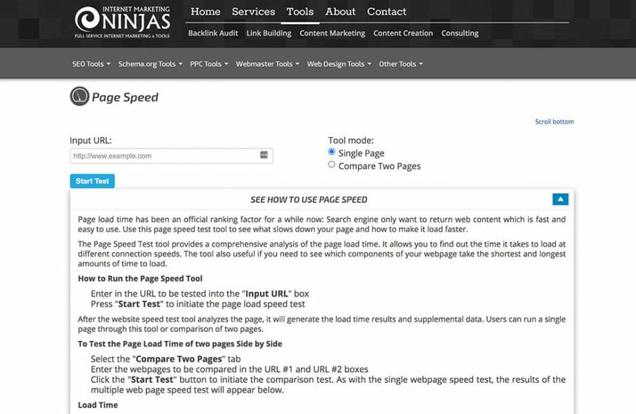 internetmarketingninjas speedtest