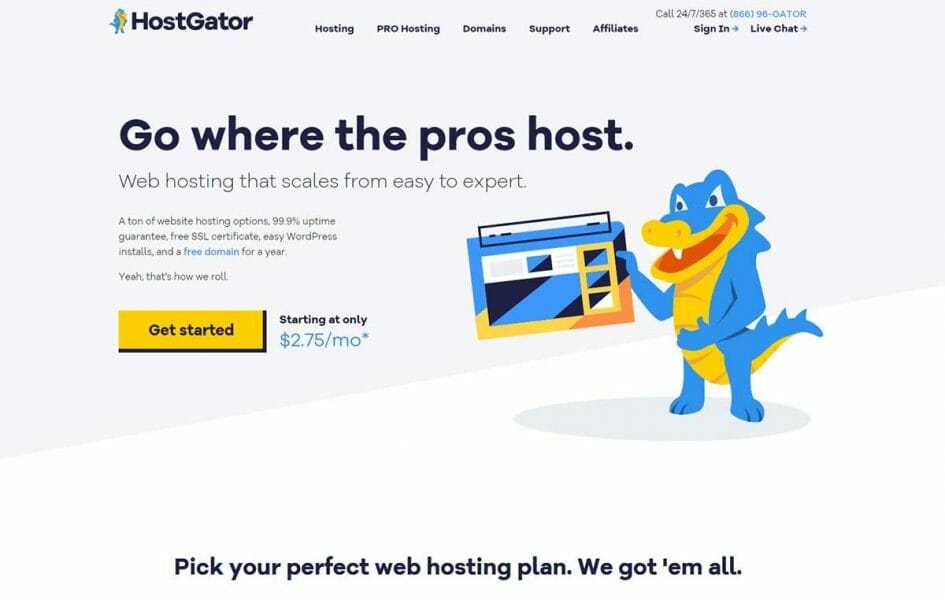 hostgator home page