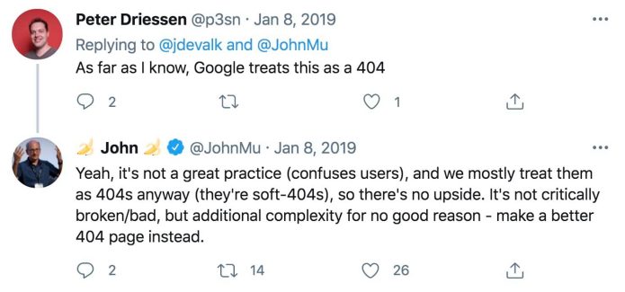 John Mu Tweet on 404