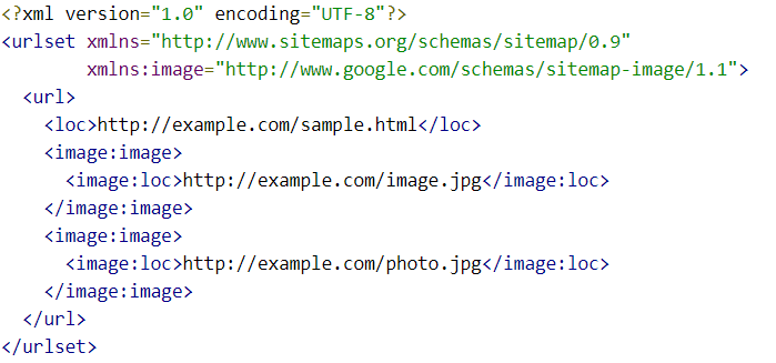 image sitemap example code