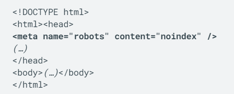 meta robot script on heading tag