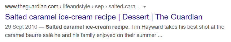 salted caramel search result