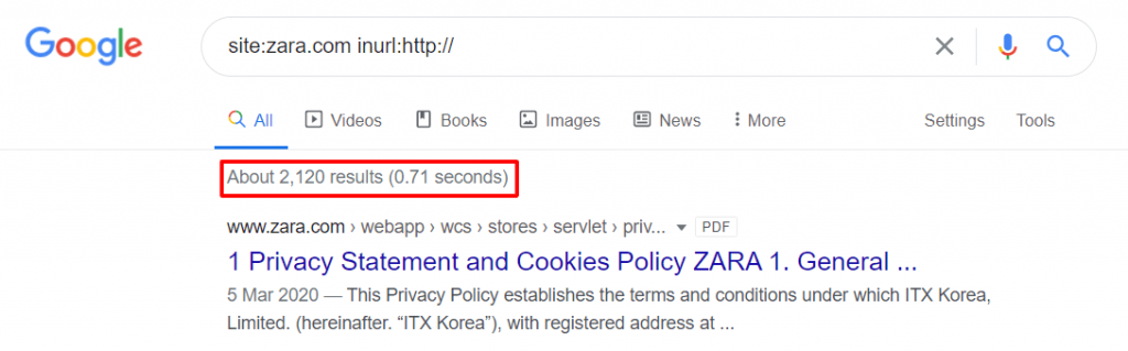 zara url number of pages