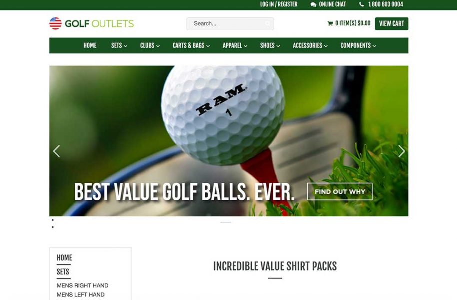 golfoutletsusa homepage