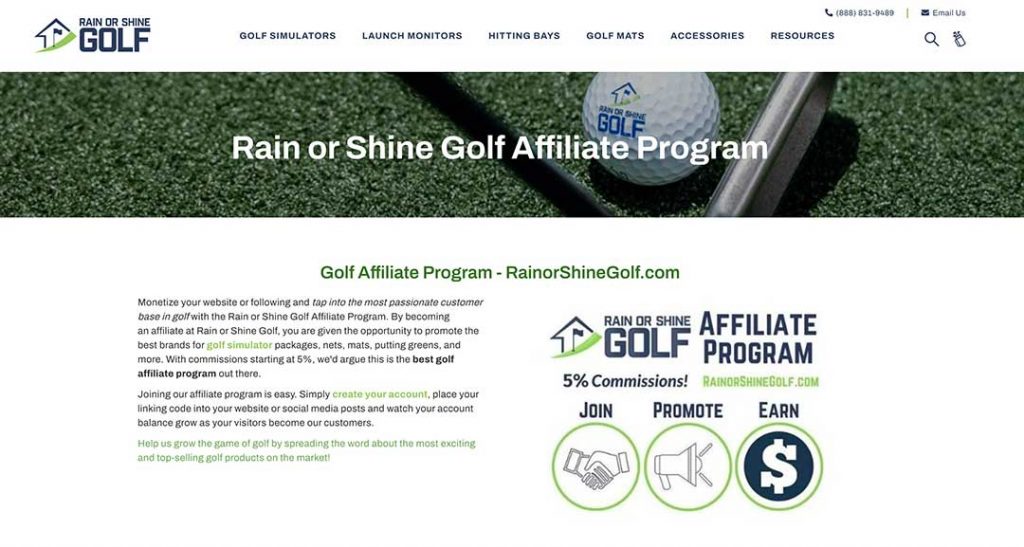 rain or shine golf homepage
