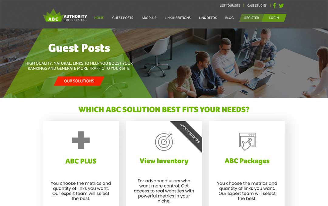 ABC guest post service homepage
