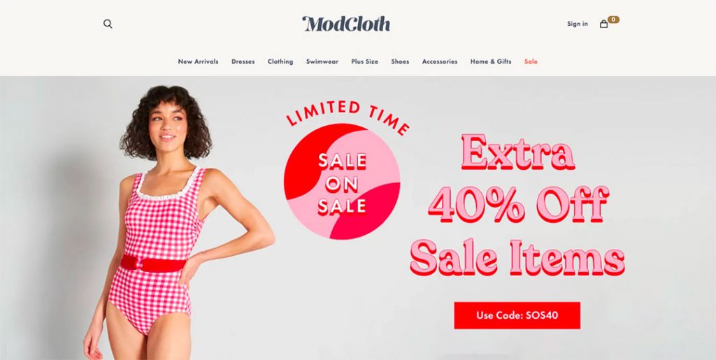ModCloth Homepage