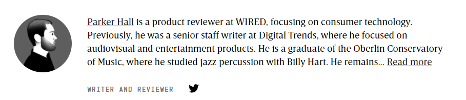 author bio sample from wired