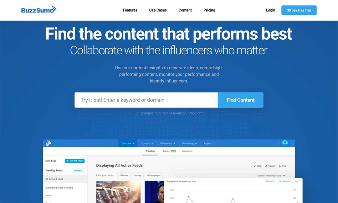 buzzsumo homepage