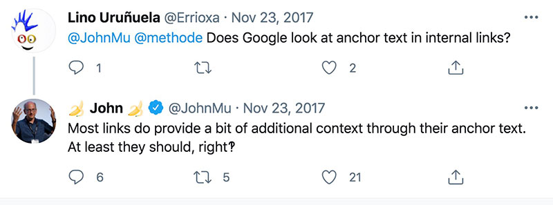 does google look into internal link anchor text