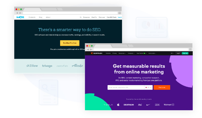 moz and semrush for brand visibility