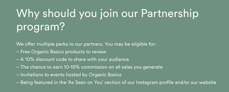 organic basics partnership