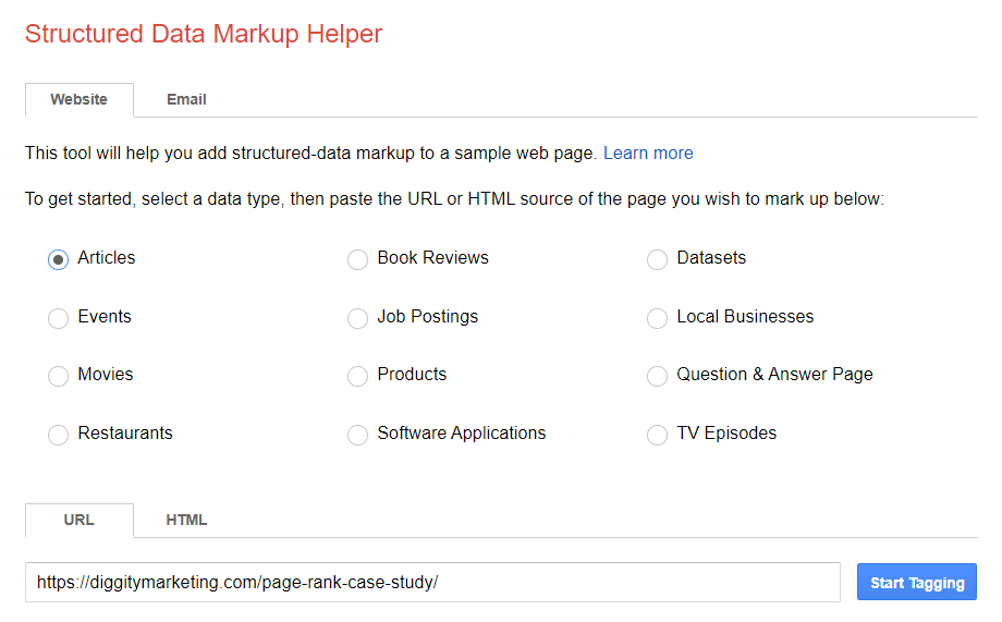 structured data mark up helper