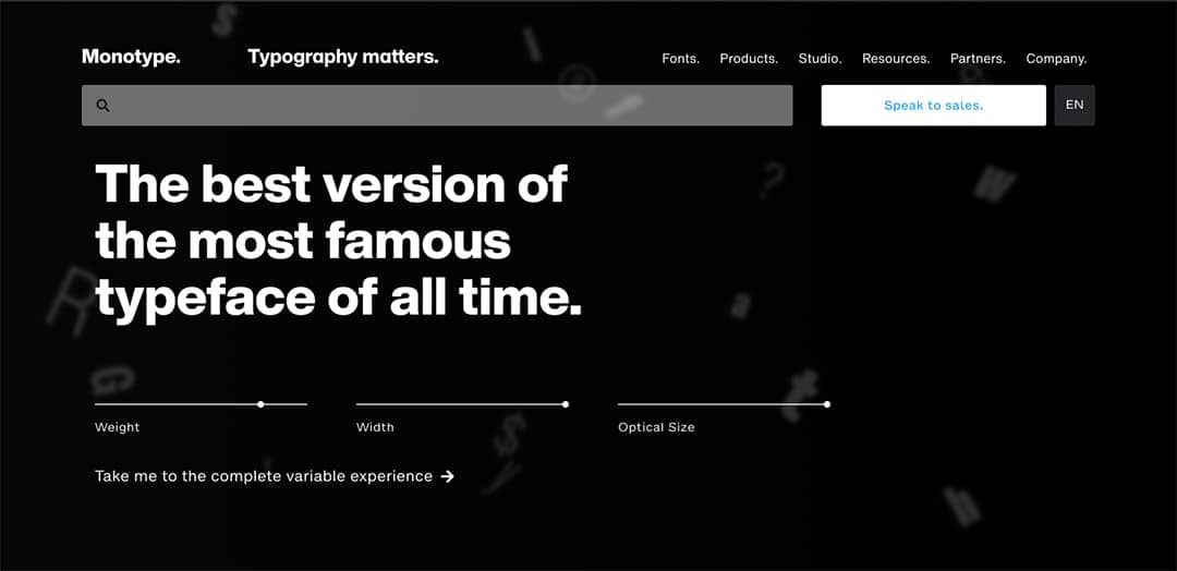 Monotype Homepage