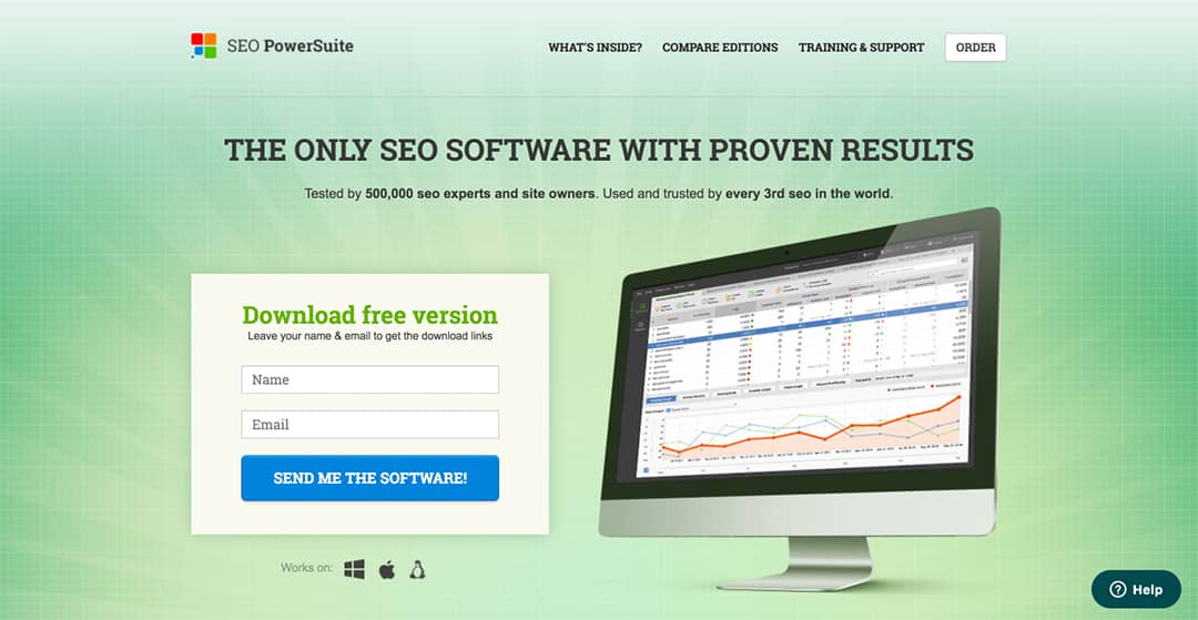 SEO Powersuite Homepage