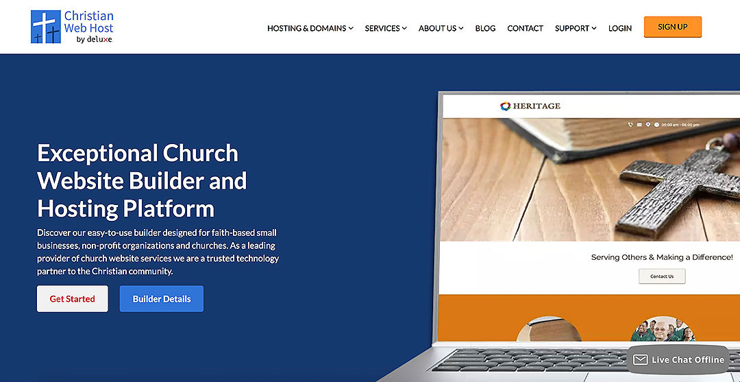 christian web host homepage