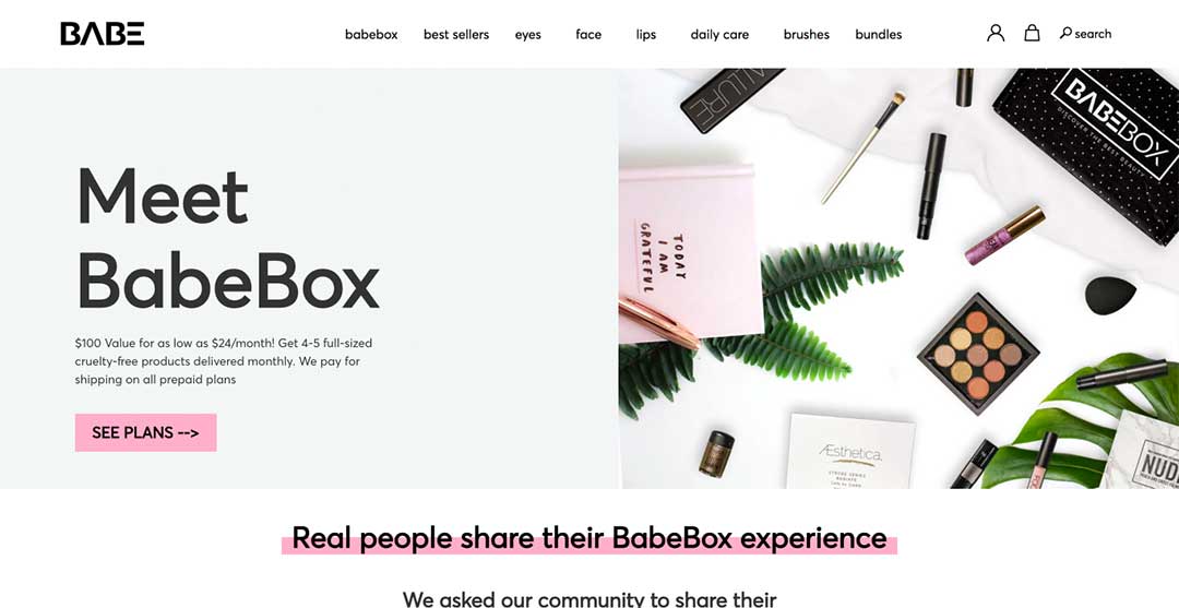 Babebox Homepage