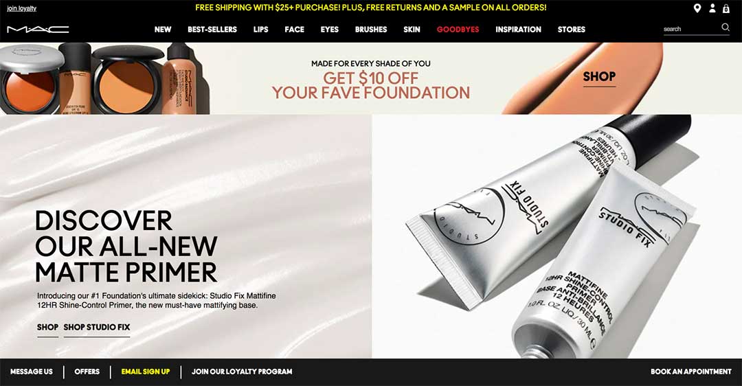 MAC makeup homepage