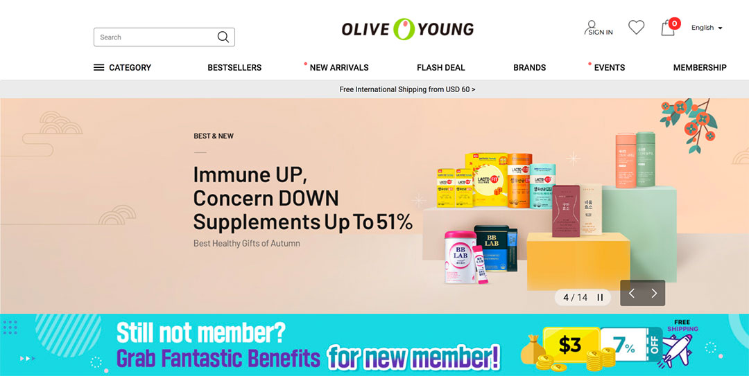 Olive Young Homepage