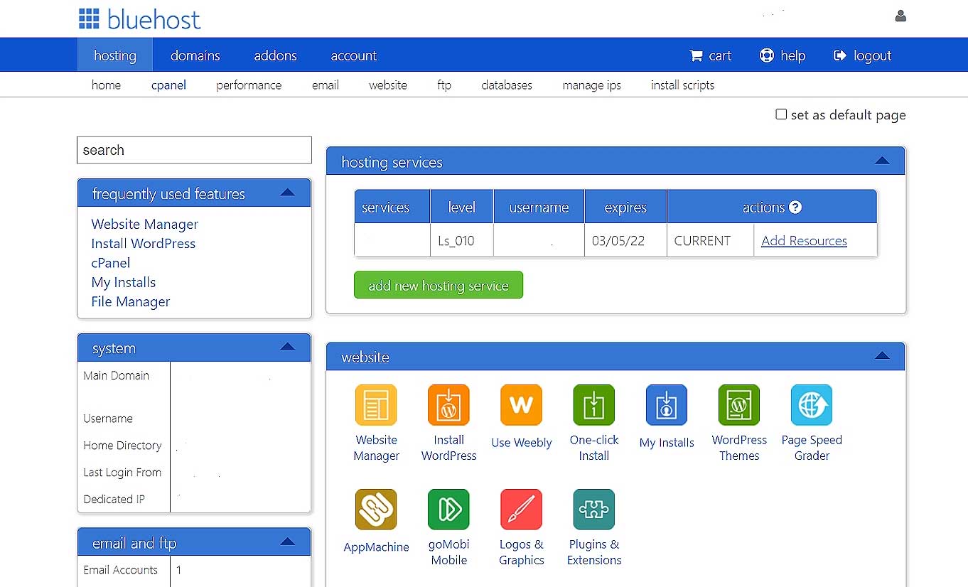 bluehost-Cpanel