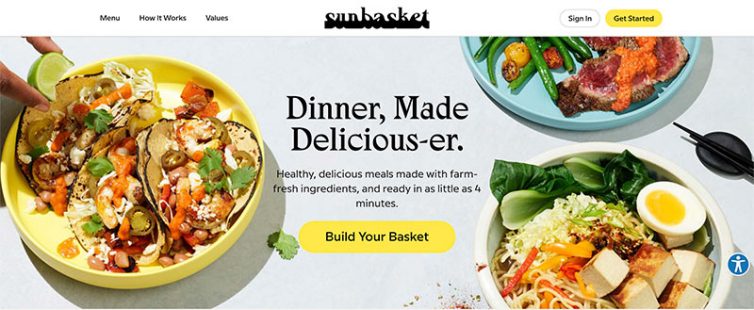 Sunbasket Homepage