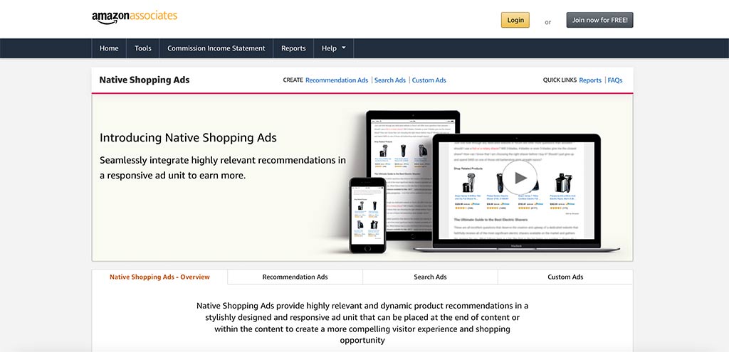 Amazon Native Shopping Ads Homepage