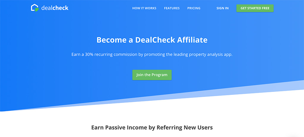 Dealcheck.io Affiliate Program Homepage