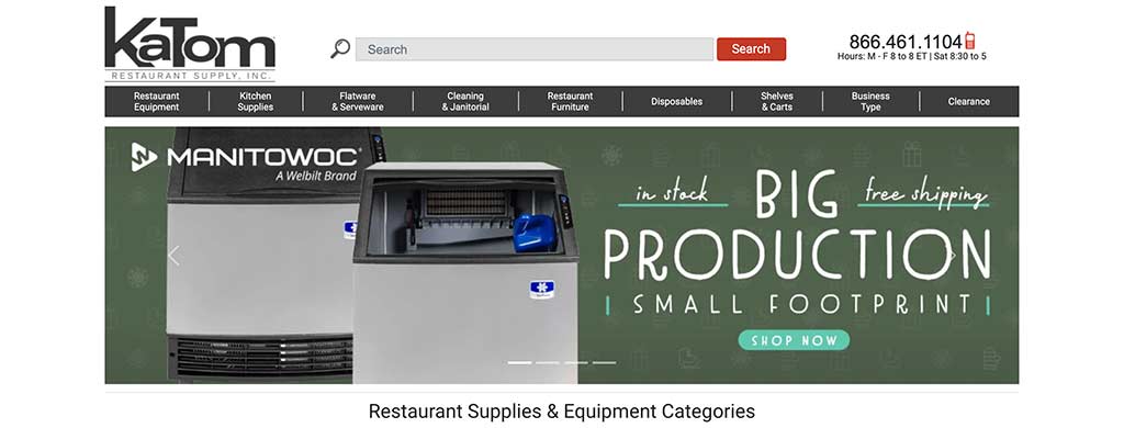 KaTom Restaurant Supply Homepage