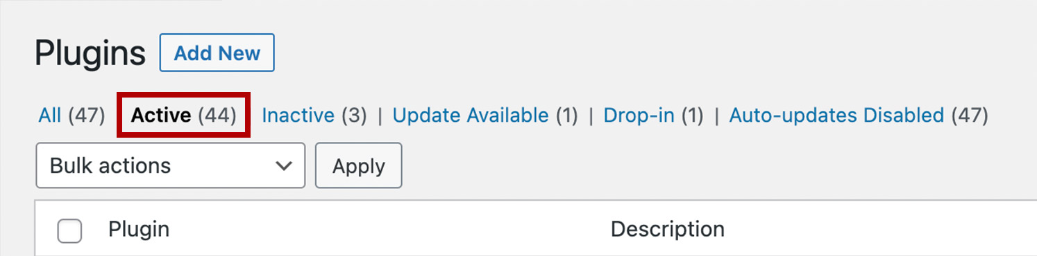 At the top of the screen, click on “Active”