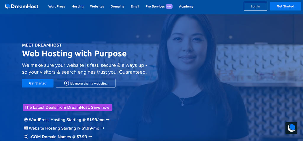 Dreamhost homepage