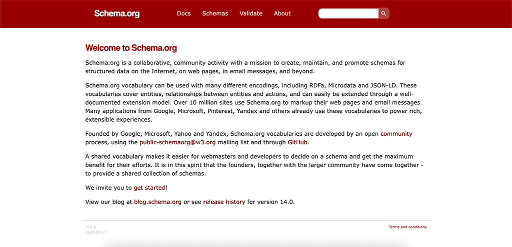 Schema.org Homepage
