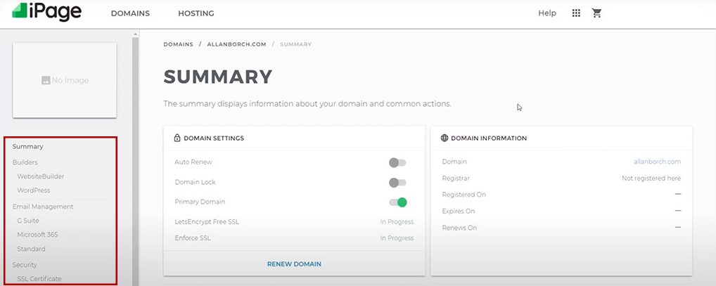 iPage Dashboard