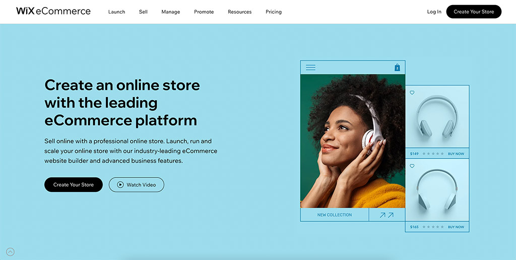 wix e commerce homepage