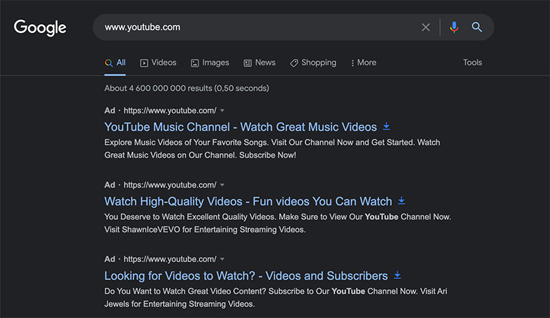YouTube In Browser