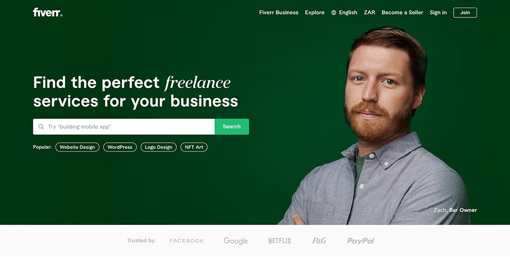 Fiverr Homepage