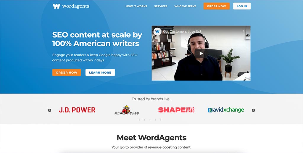 WordAgents Homepage
