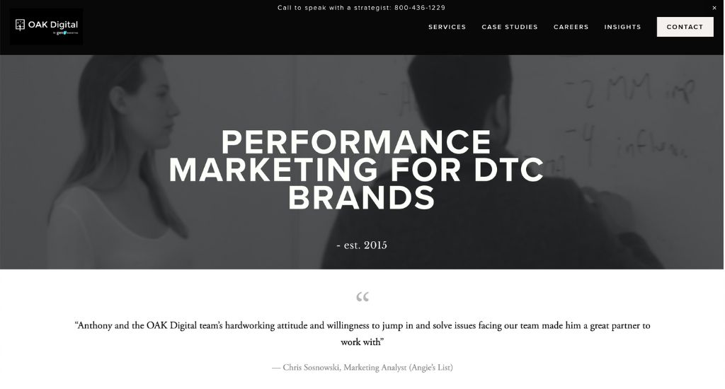 Oak Digital Homepage