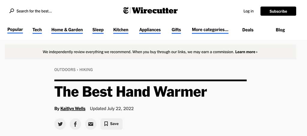 Wirecutter Affiliate Disclosure Placement