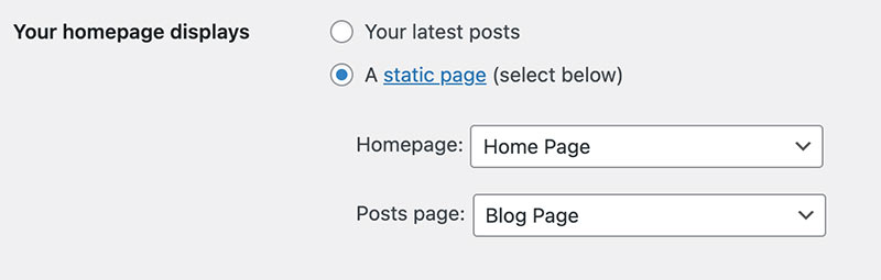 Wordpress Static Page