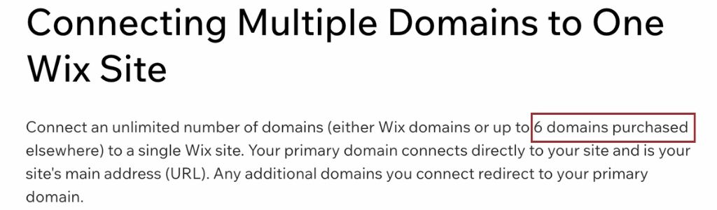 6 domains to wix